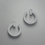 18K Celestial T T1 Open Hoop White Gold Earrings