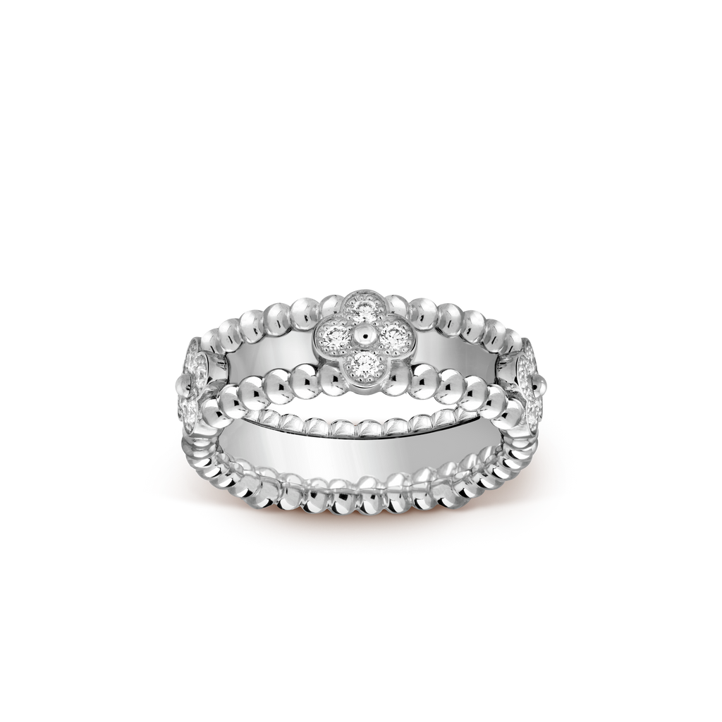 18K Celestial Perl̩e Clovers Ring