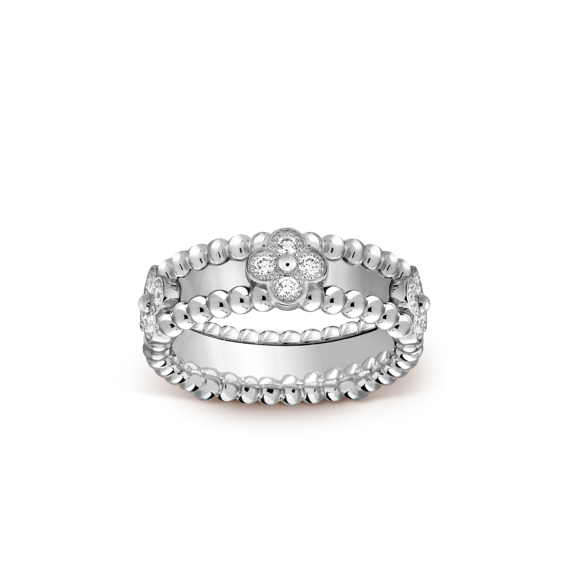 18K Celestial Perl̩e Clovers Ring