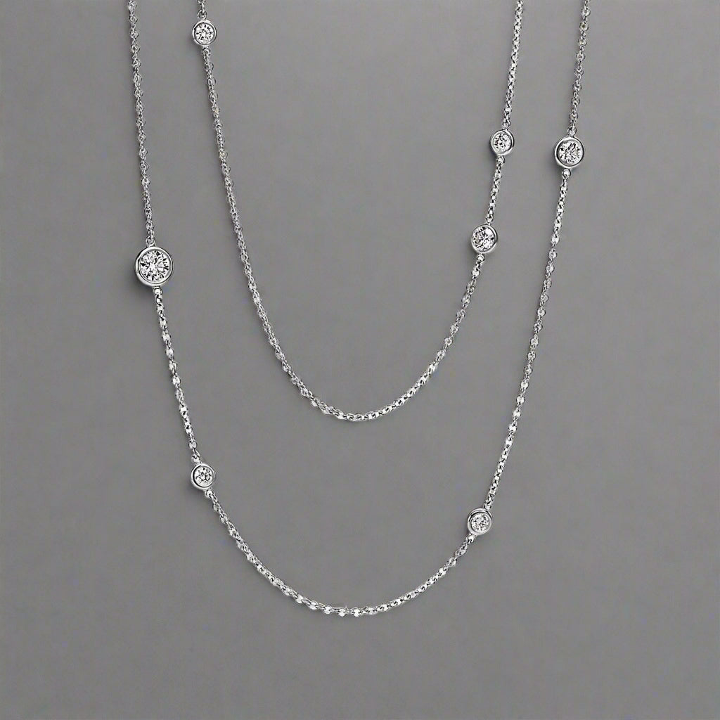 18K Celestial T Elsa Peretti Diamonds By The Yard Necklace