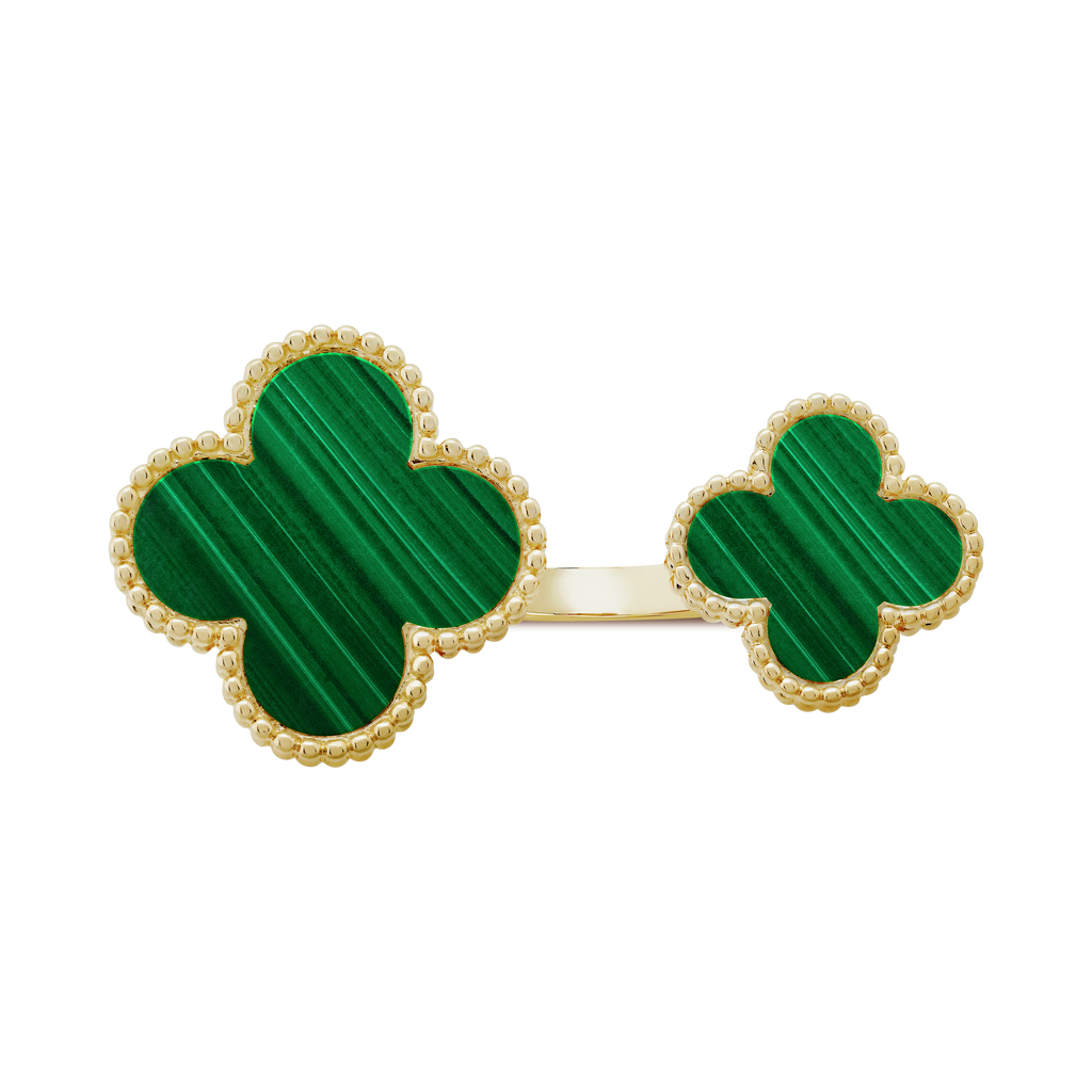 18K Celestial Magic Alhambra Malachite Clover Ring