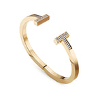 18K Celestial T Diamond Square Bracelet