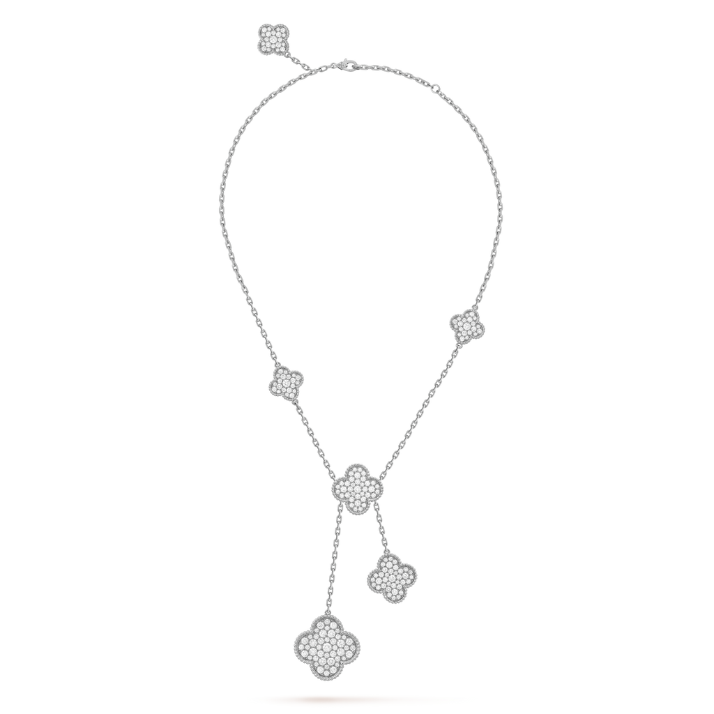 18K Celestial Magic Alhambra Six Motifs Diamonds Necklace
