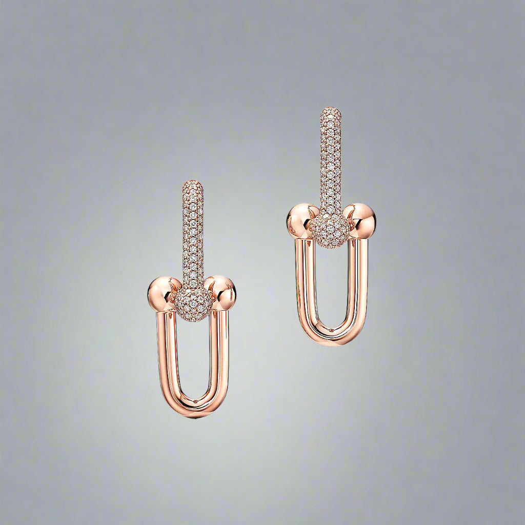 18K Celestial T HardWear Large Link Diamonds Earrings