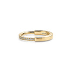 18K Celestial T Lock Diamonds Yellow Gold Ring