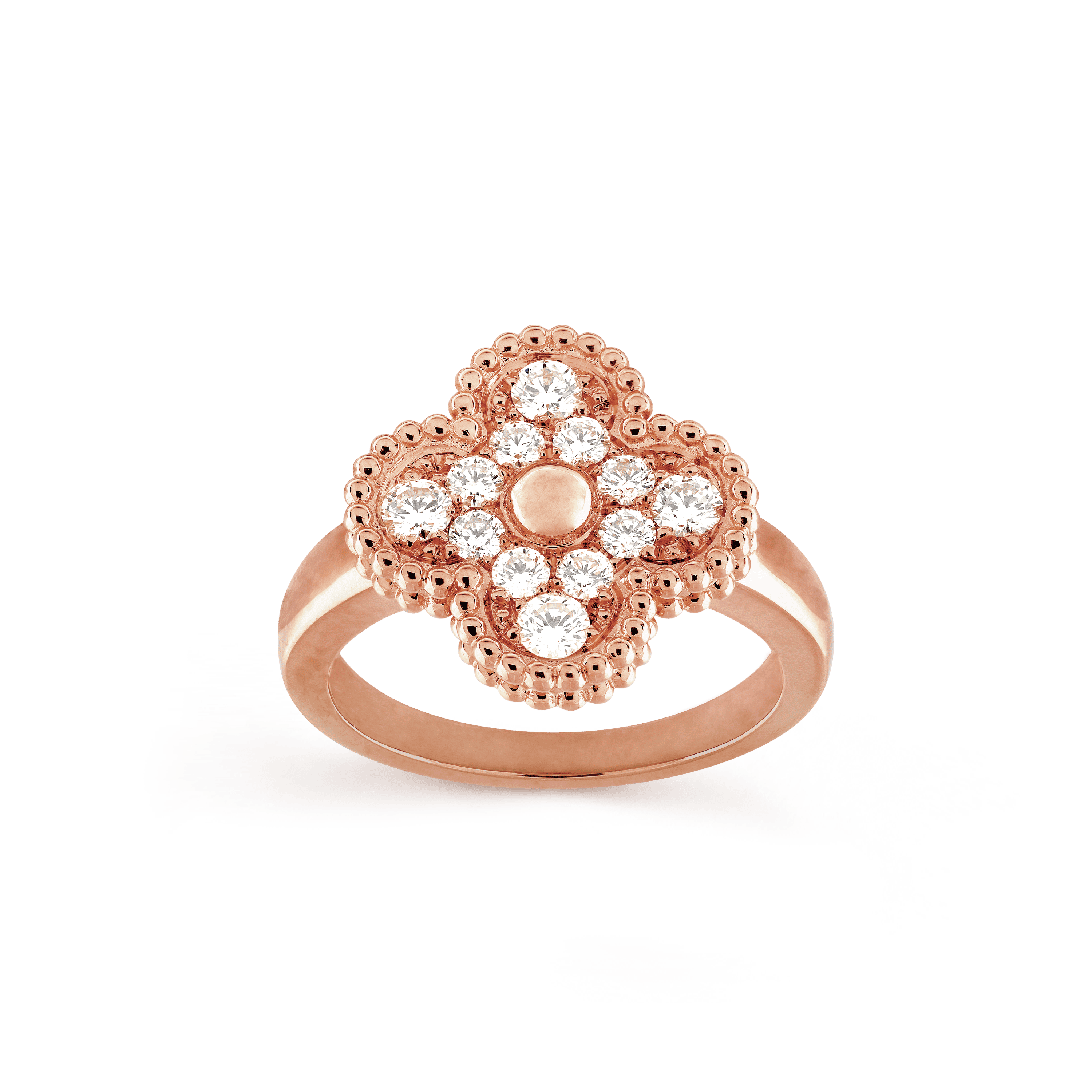 18K Celestial Vintage Alhambra Diamonds Ring