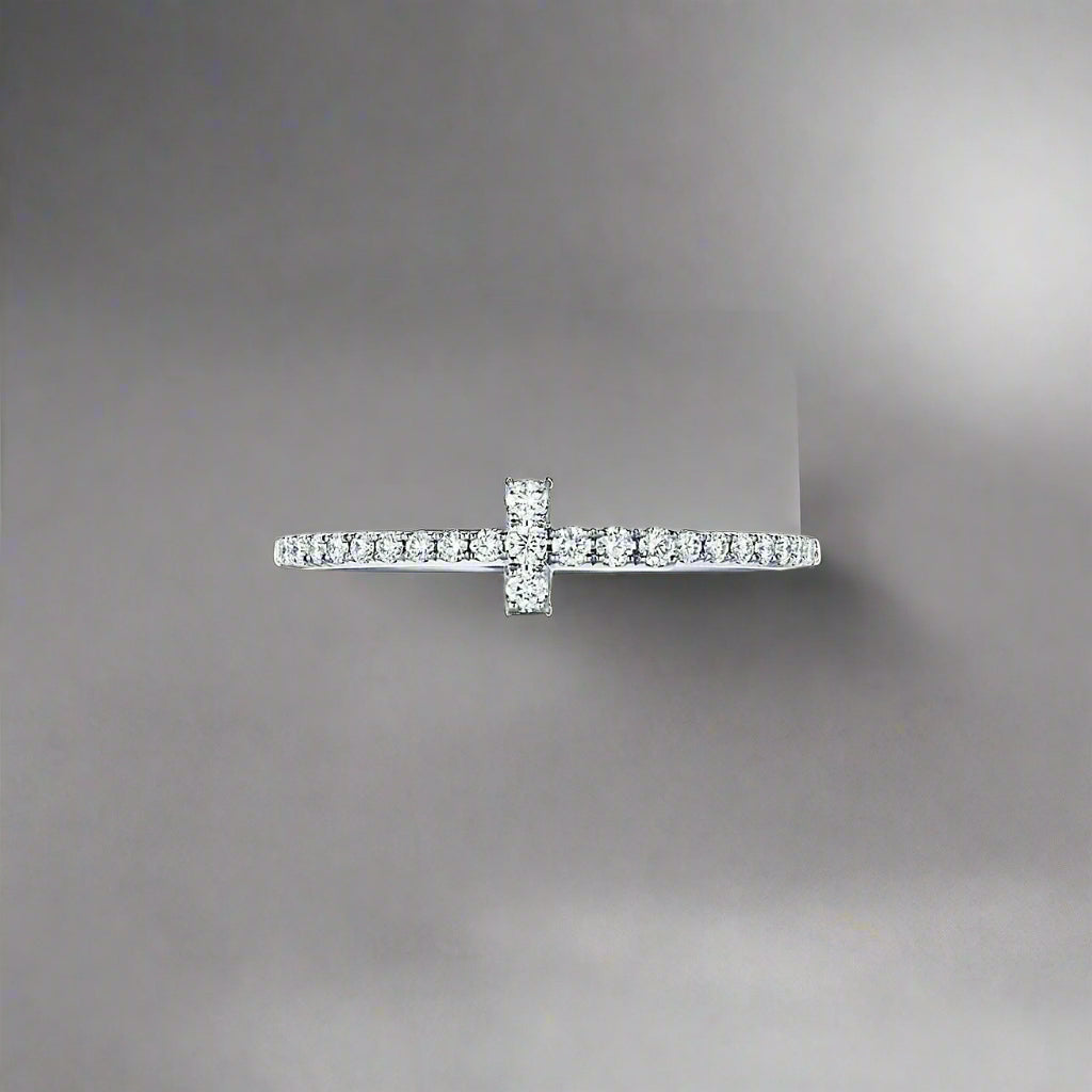 18K Celestial T Diamond Wire Ring