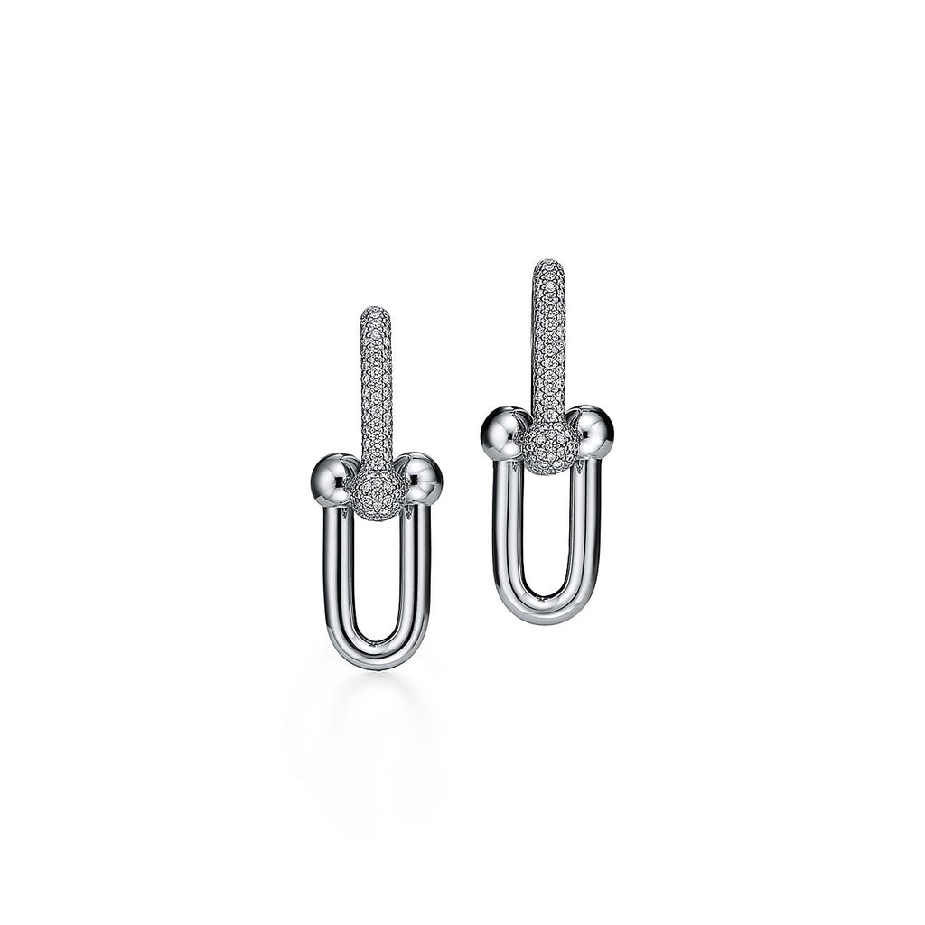 18K Celestial T HardWear Large Link Diamonds Earrings