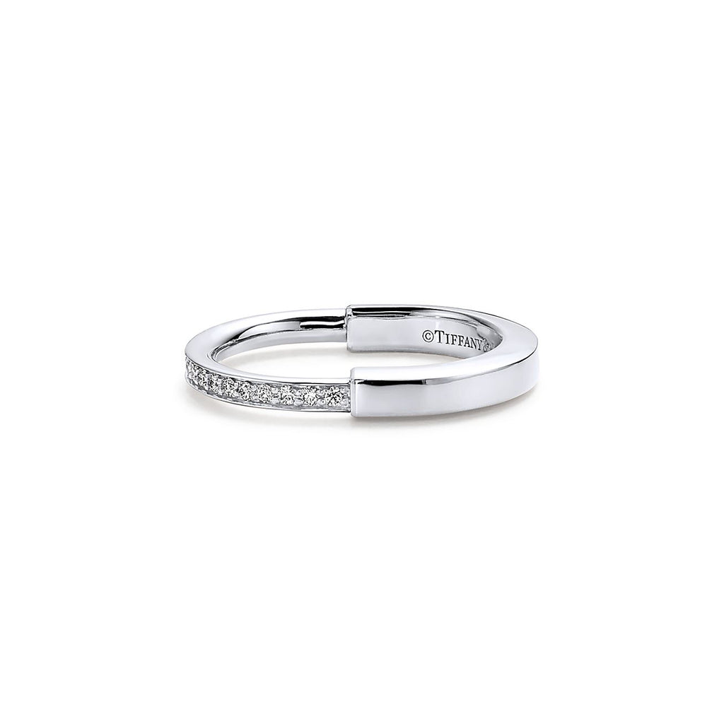 18K Celestial T Lock Diamonds White Gold Ring