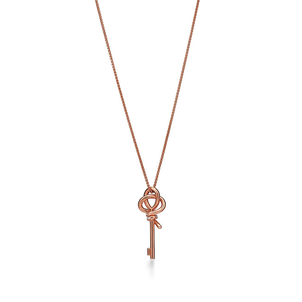 18K Celestial T Keys Woven Diamonds Medium Necklace