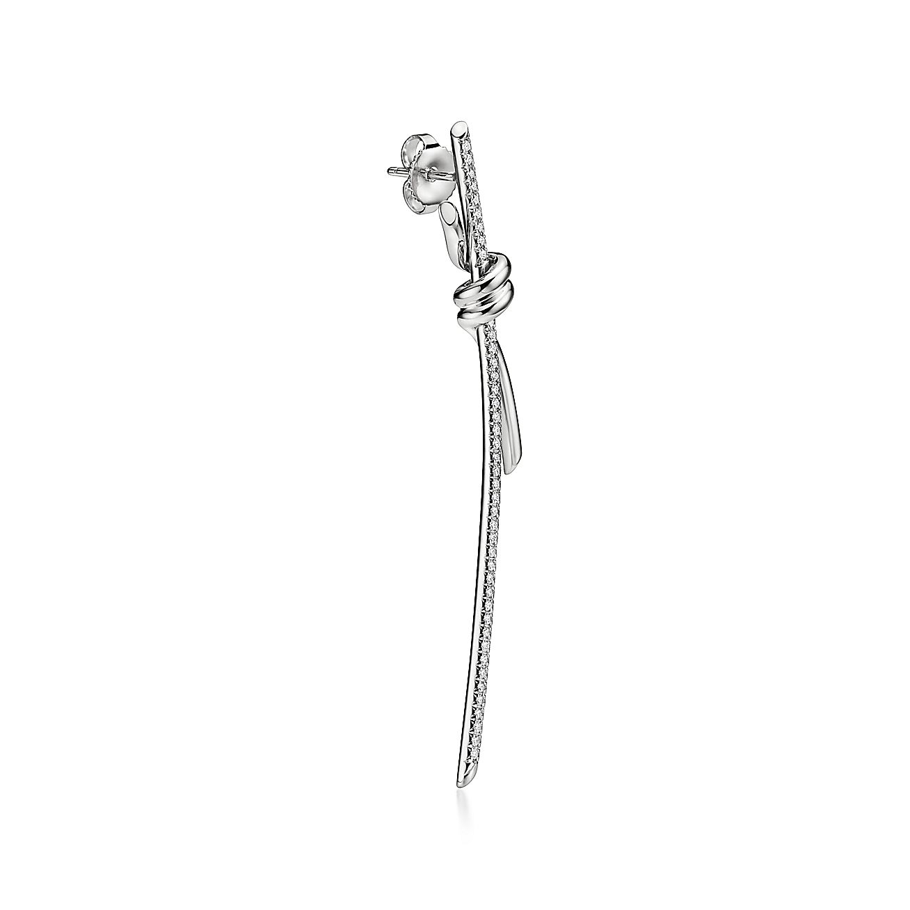 18K Celestial T Knot Drop Diamonds Earrings