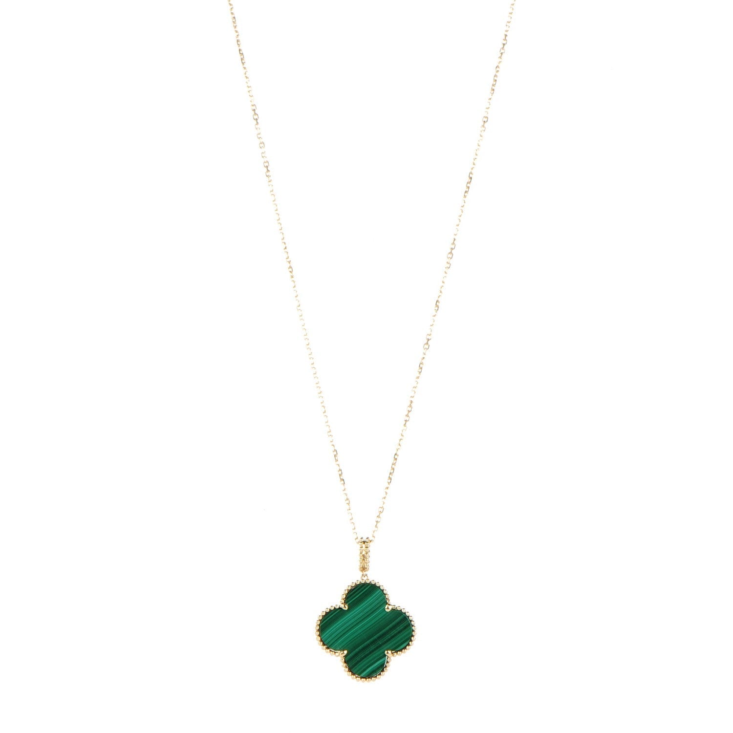 18K Celestial Magic Alhambra Malachite Necklace