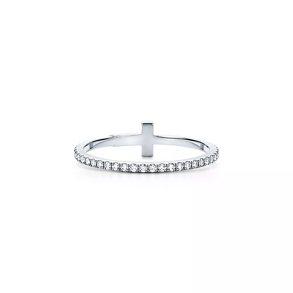 18K Celestial T Diamond Wire  Ring