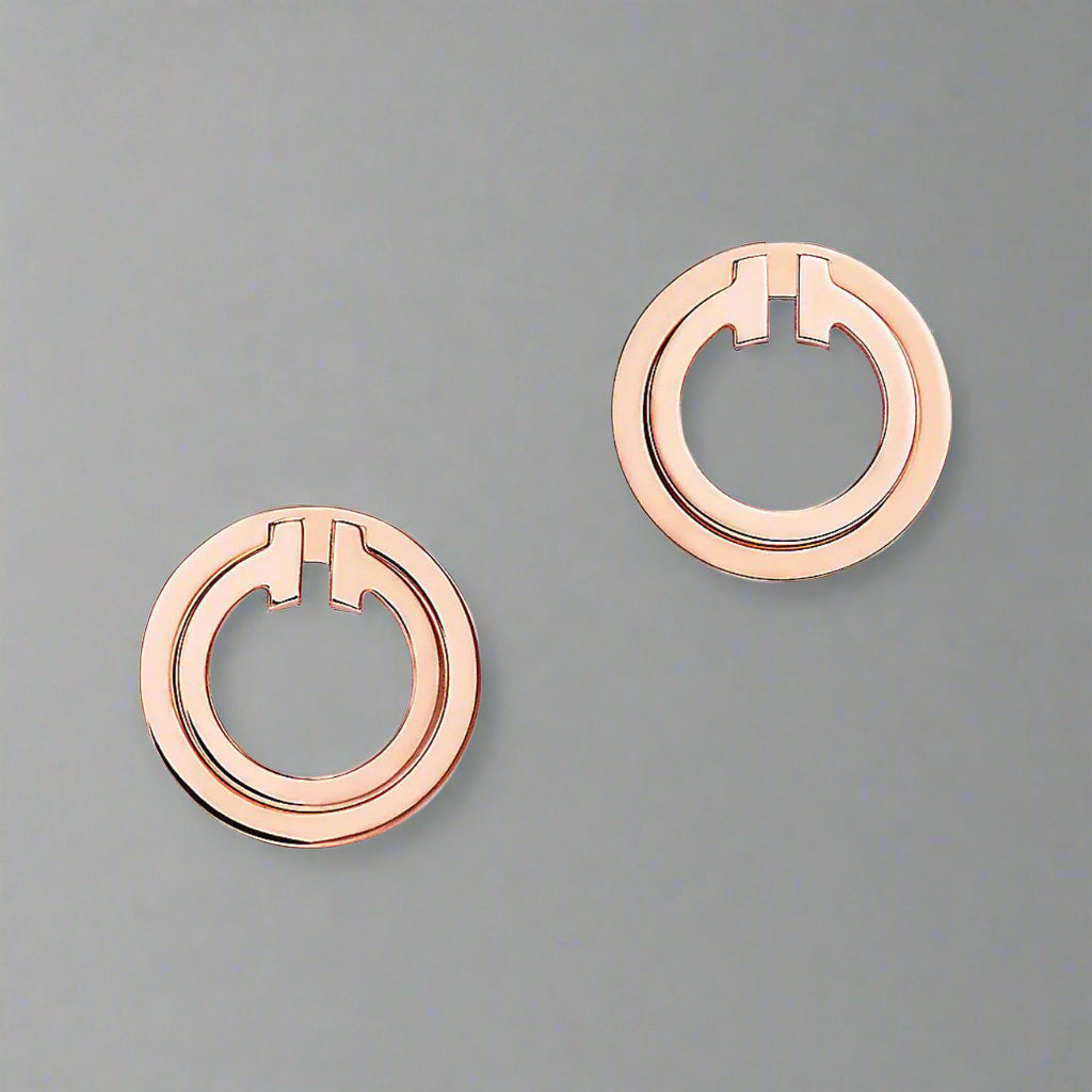 18K Celestial T Mother-of-pearl Circle Earrings
