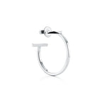 18K Celestial T Hoop Earrings
