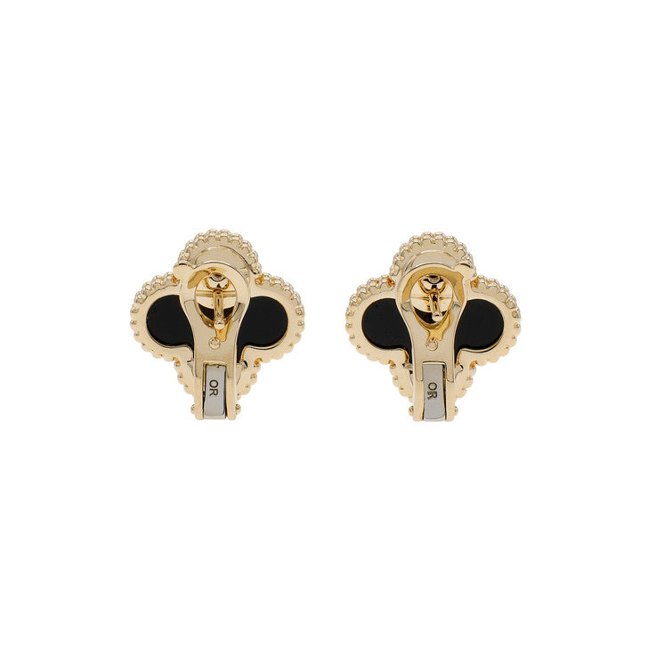 18K Celestial Vintage Alhambra Black Earrings