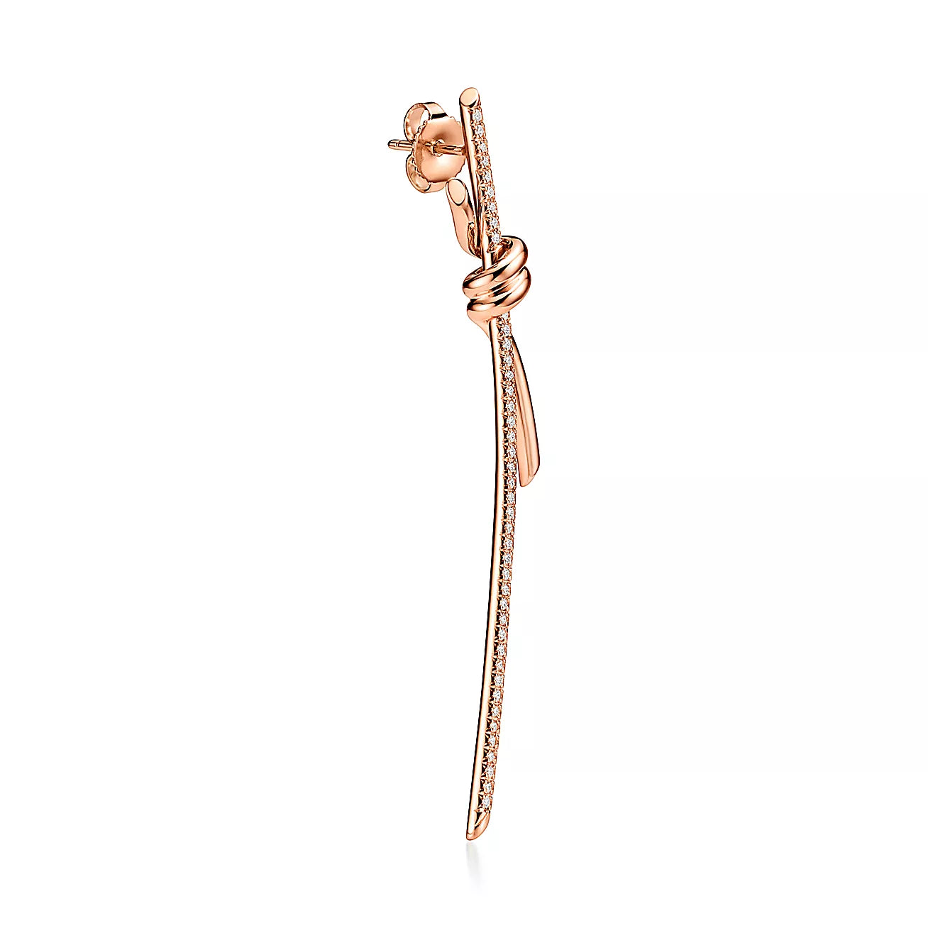 18K Celestial T Knot Drop Diamonds Earrings