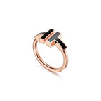 18K Celestial T Black Onyx Wire Ring