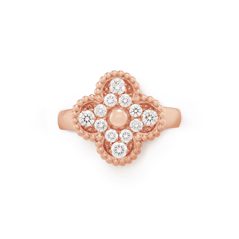 18K Celestial Vintage Alhambra Diamonds Ring