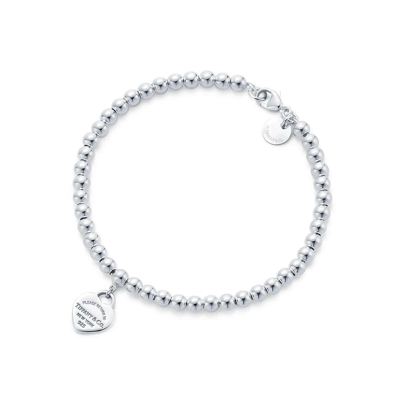 18K Celestial Return to T Red Heart Tag Bead Bracelet