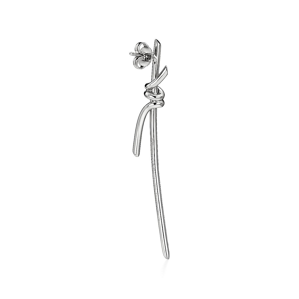 18K Celestial T Knot Drop Diamonds Earrings