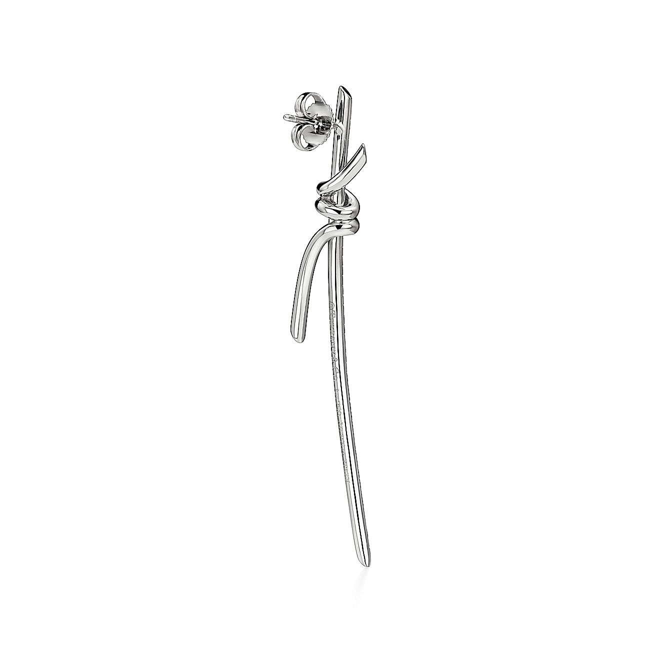 18K Celestial T Knot Drop Diamonds Earrings