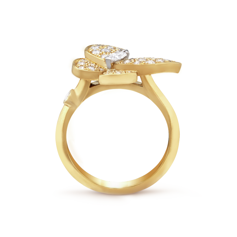 18K Celestial Two Butterfly Ring