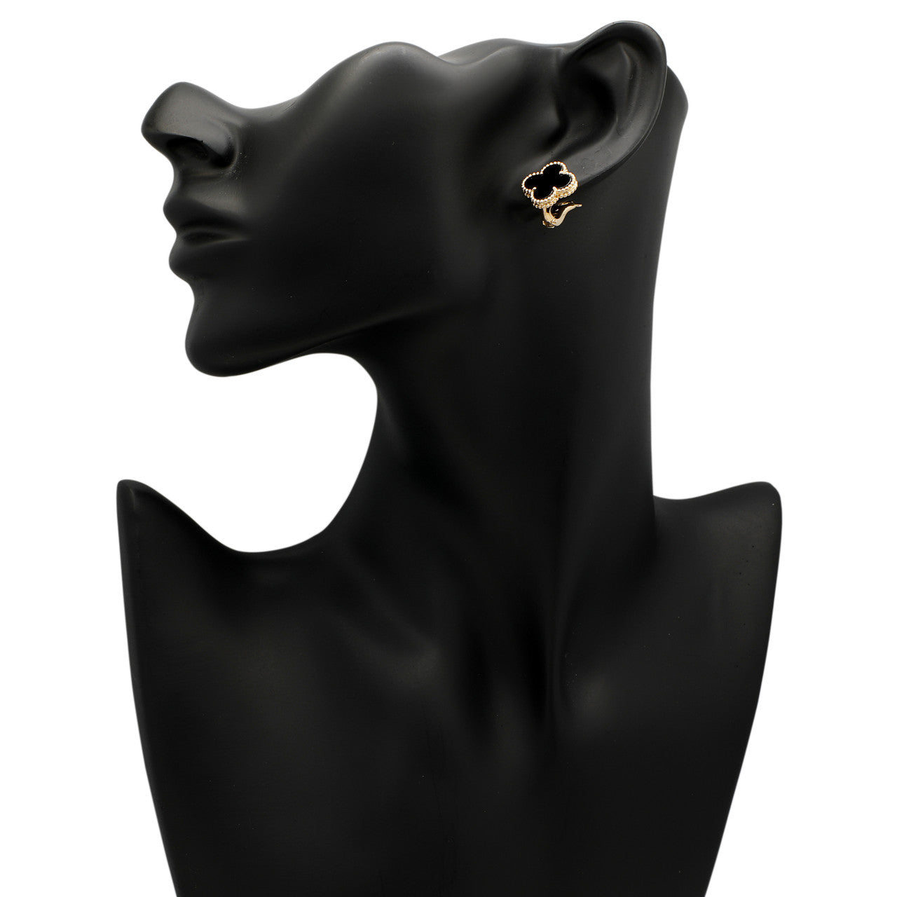 18K Celestial Vintage Alhambra Black Earrings