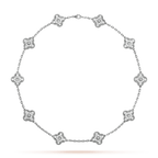 18K Vintage Alhambra Diamonds 10 Motifs Necklace