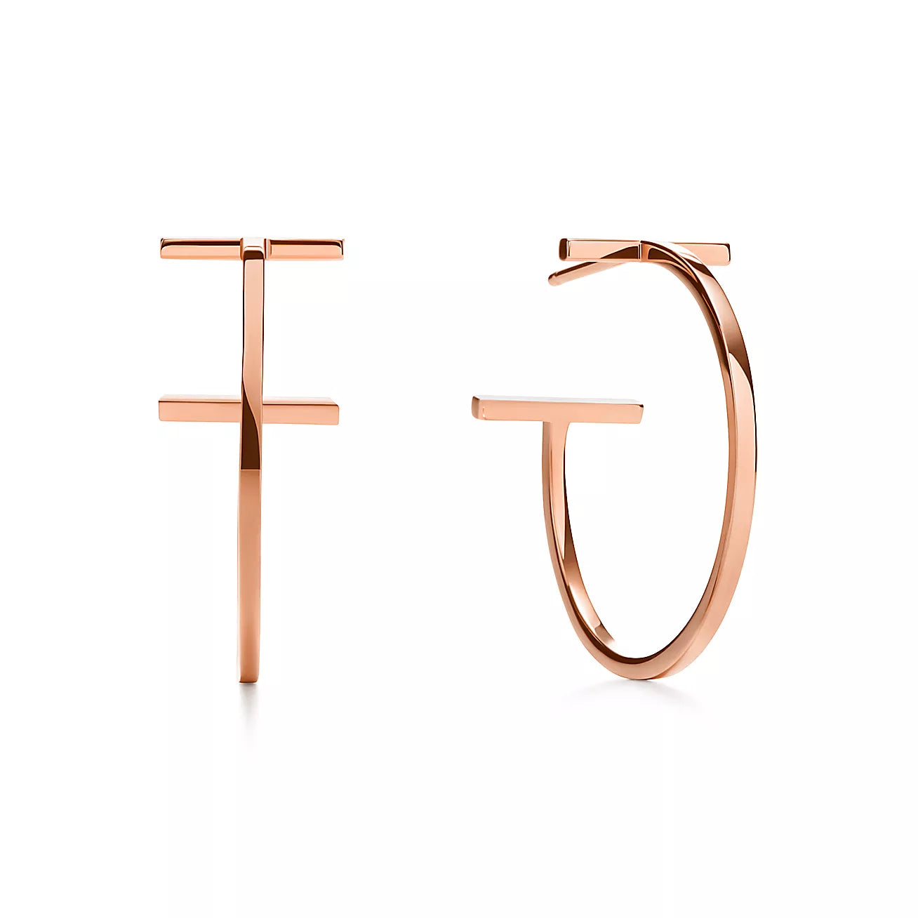 18K Celestial T Hoop Earrings