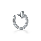 18K Celestial T T1 Open Hoop White Gold Earrings