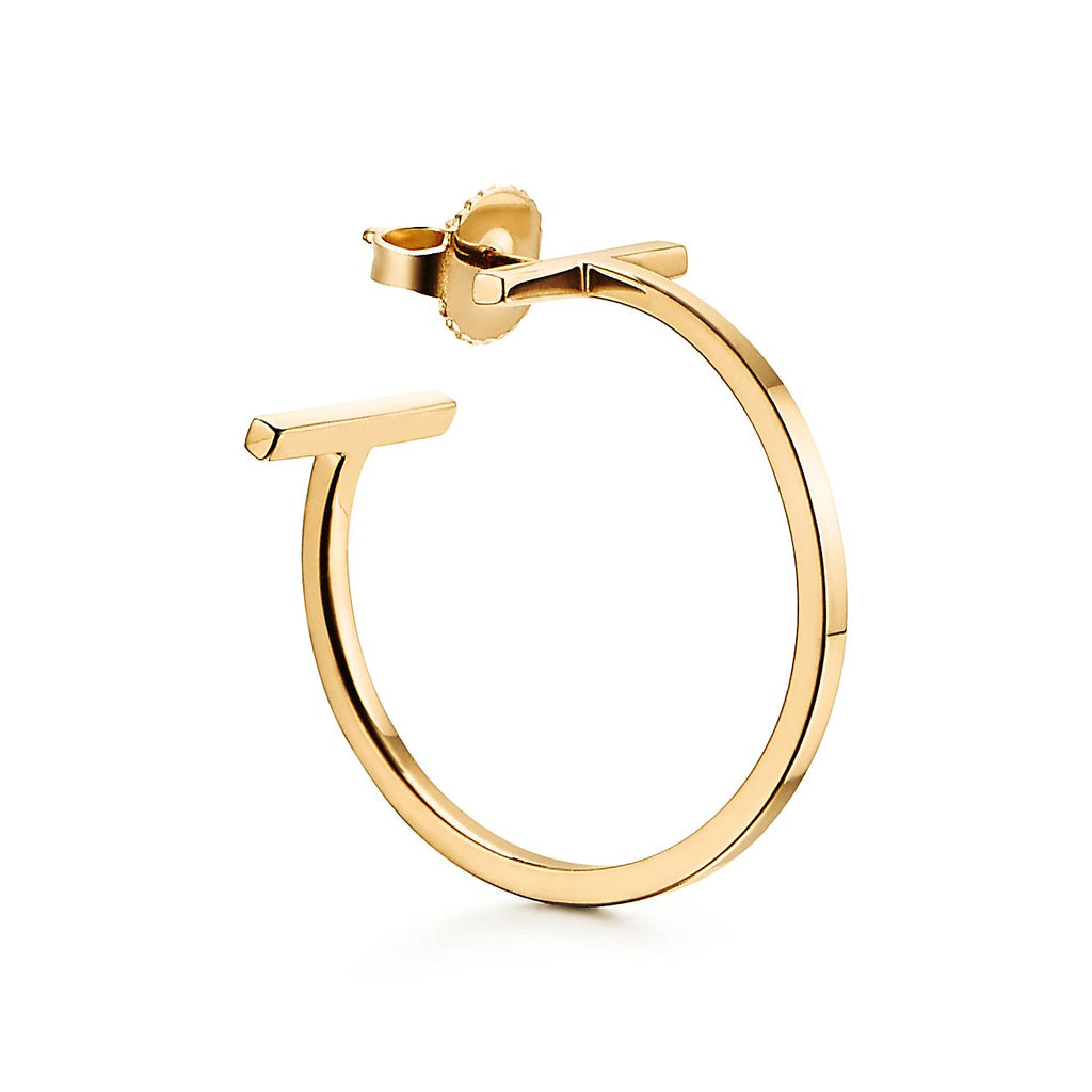 18K Celestial T Hoop Earrings