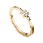 18K Celestial T Diamond Square Bracelet