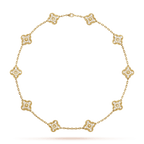 18K Vintage Alhambra Diamonds 10 Motifs Necklace