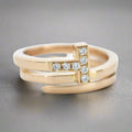 18K Celestial T Diamond Square Ring