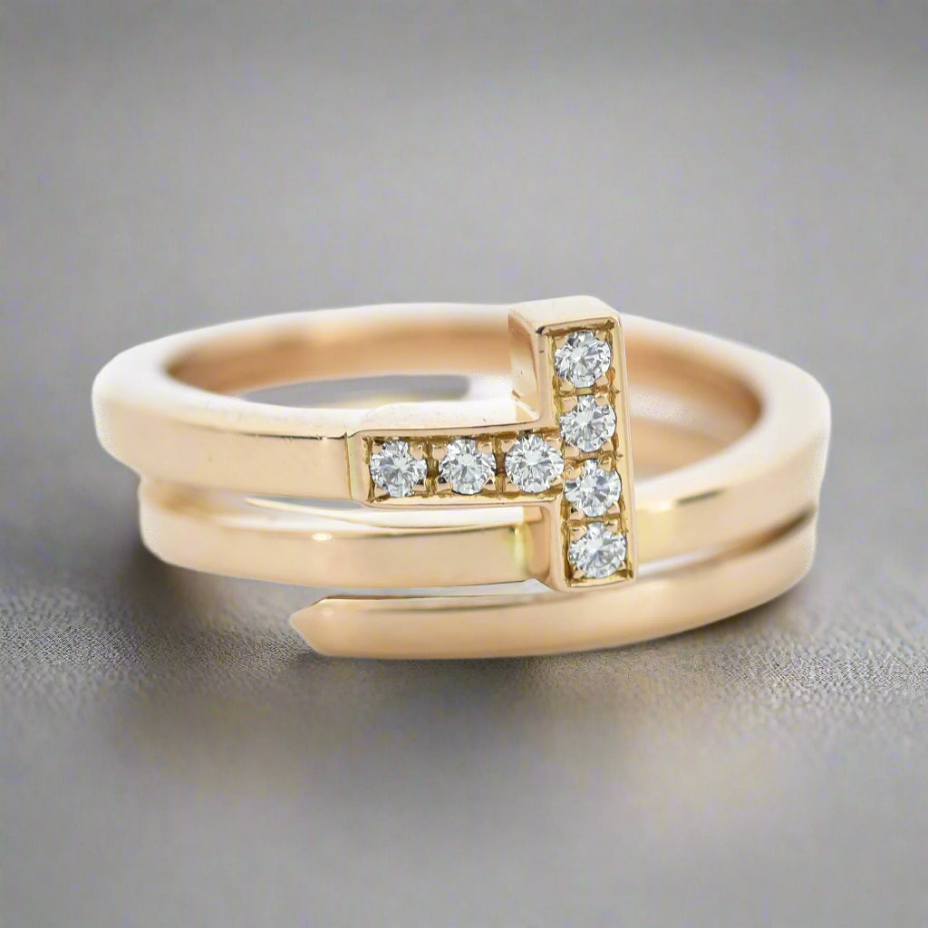18K Celestial T Diamond Square Ring