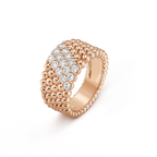 18K Perl̩e Diamonds Five Rows Ring