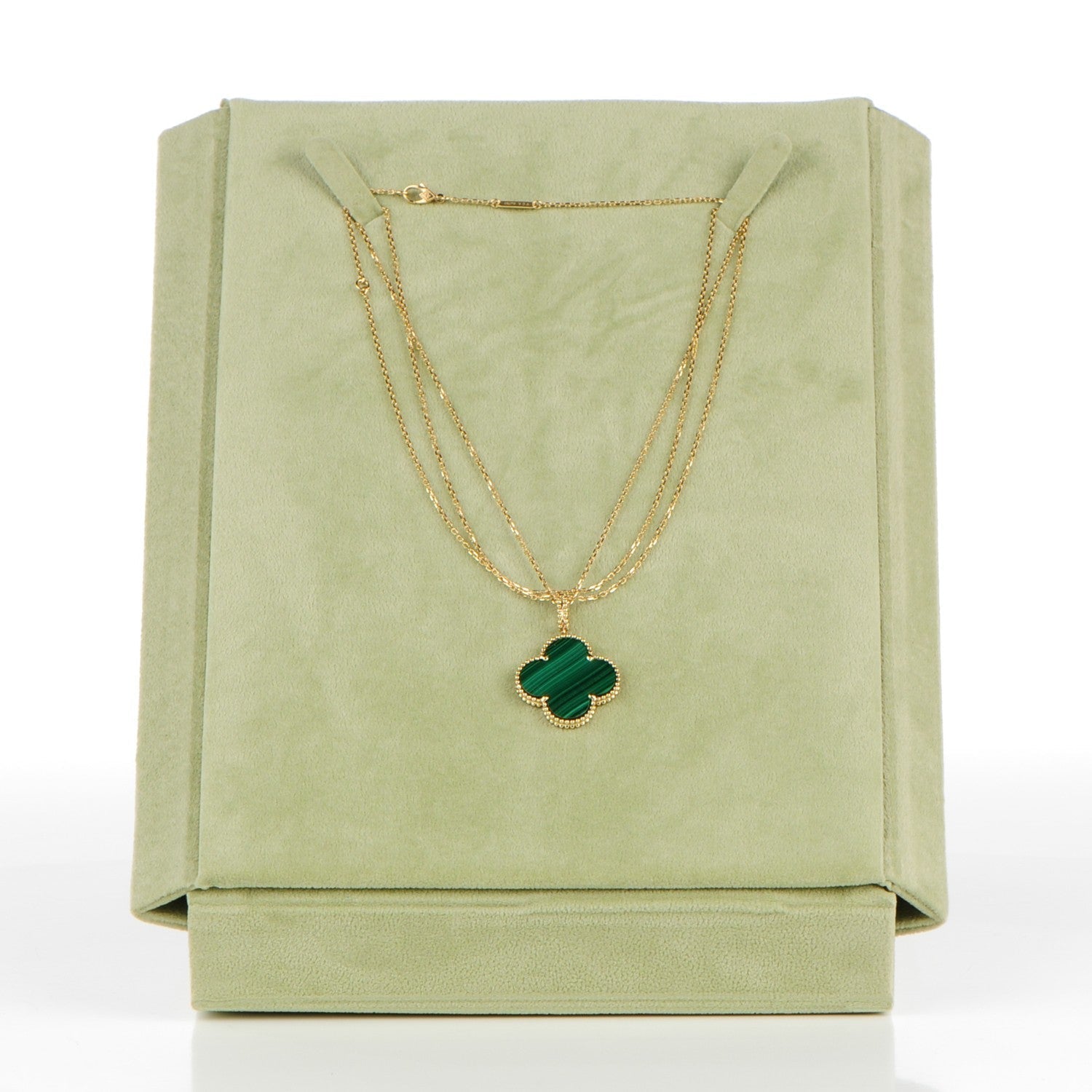 18K Celestial Magic Alhambra Malachite Necklace