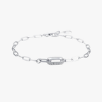 Elegant Geometric Lock Bracelet – 925 Sterling Silver