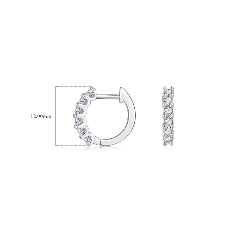 D Color Moissanite Small Hoop Earrings – 925 Sterling Silver