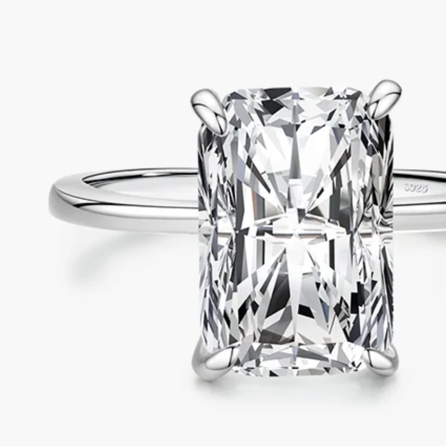 Classic Rectangular Cut CZ Ring – 925 Sterling Silver