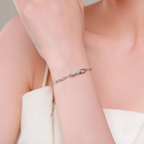 Elegant Geometric Lock Bracelet – 925 Sterling Silver
