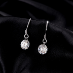 1CT D Color Moissanite Hook Earrings – 925 Sterling Silver