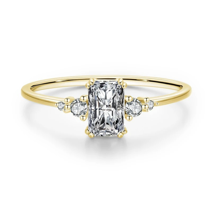 Elegant Rectangle CZ Finger Ring – 925 Sterling Silver