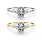 Elegant Rectangle CZ Finger Ring – 925 Sterling Silver