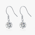 1CT D Color Moissanite Hook Earrings – 925 Sterling Silver