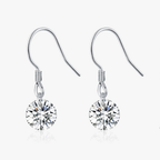 1CT D Color Moissanite Hook Earrings – 925 Sterling Silver
