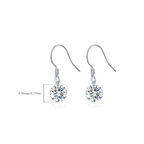 1CT D Color Moissanite Hook Earrings – 925 Sterling Silver