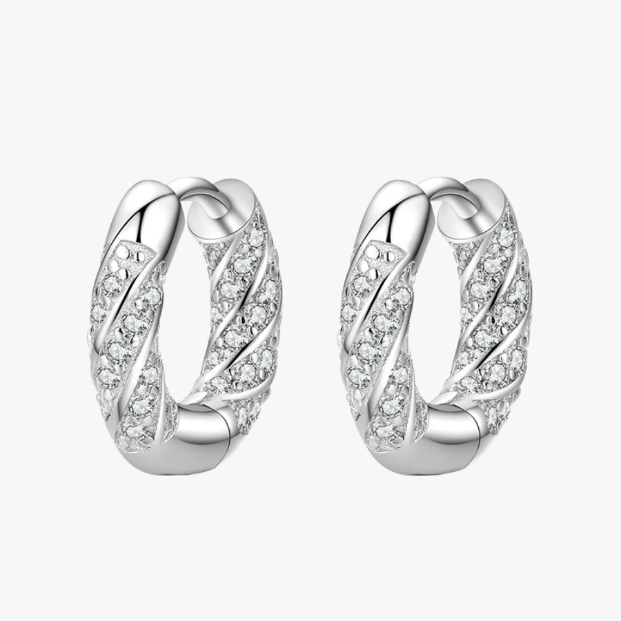 Classic Circle CZ Hoop Earrings – 925 Sterling Silver