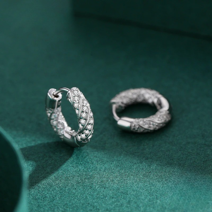 Classic Circle CZ Hoop Earrings – 925 Sterling Silver